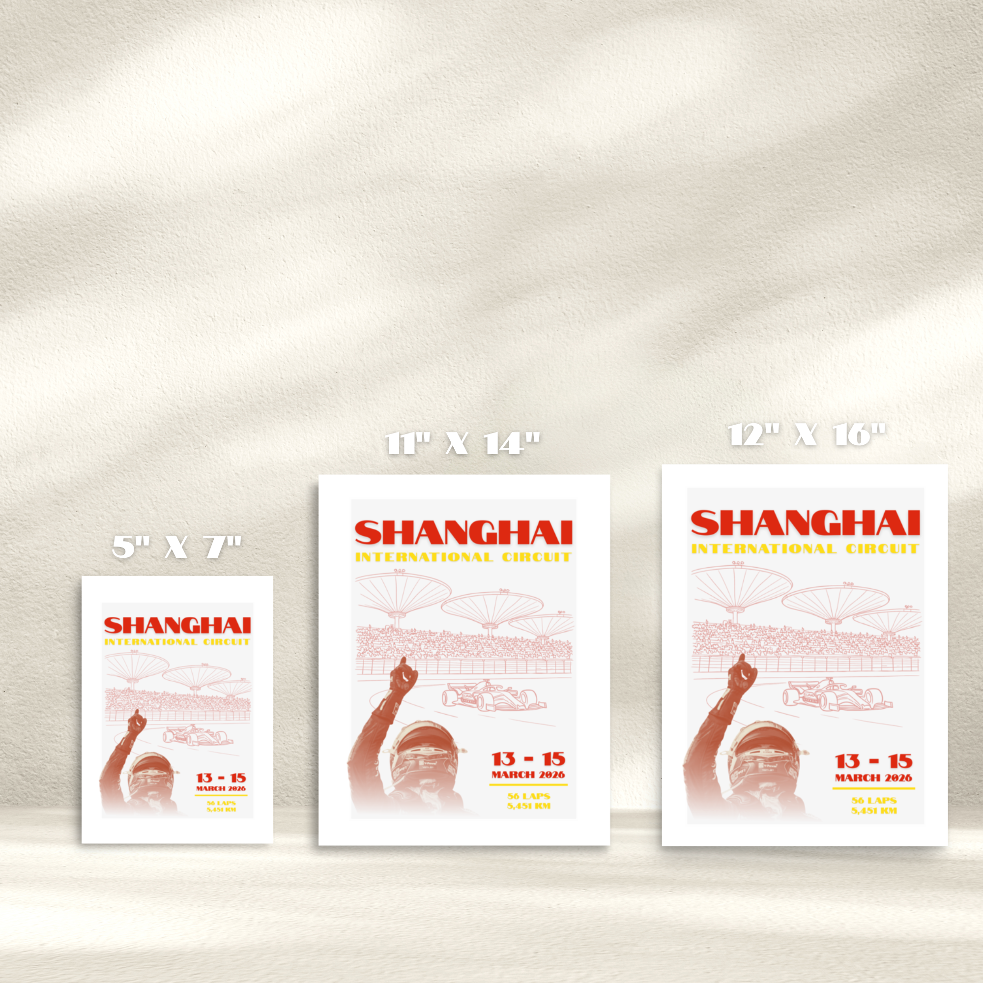 Shanghai International Circuit Formula racing poster inspired by the Chinese Grand Prix. Premium motorsport wall art for racing fans and sim setups.