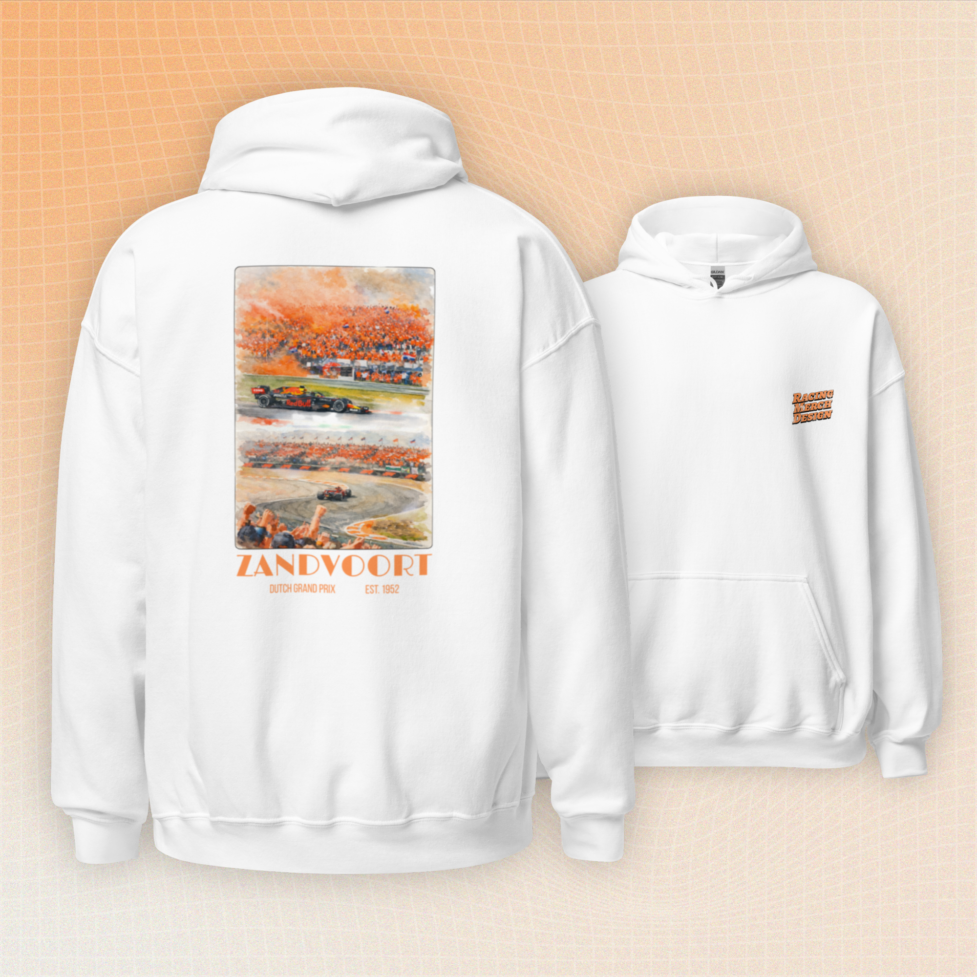 Zandvoort Dutch Grand Prix 1952 Watercolor Hoodie – Vintage F1 Racing Art Pullover