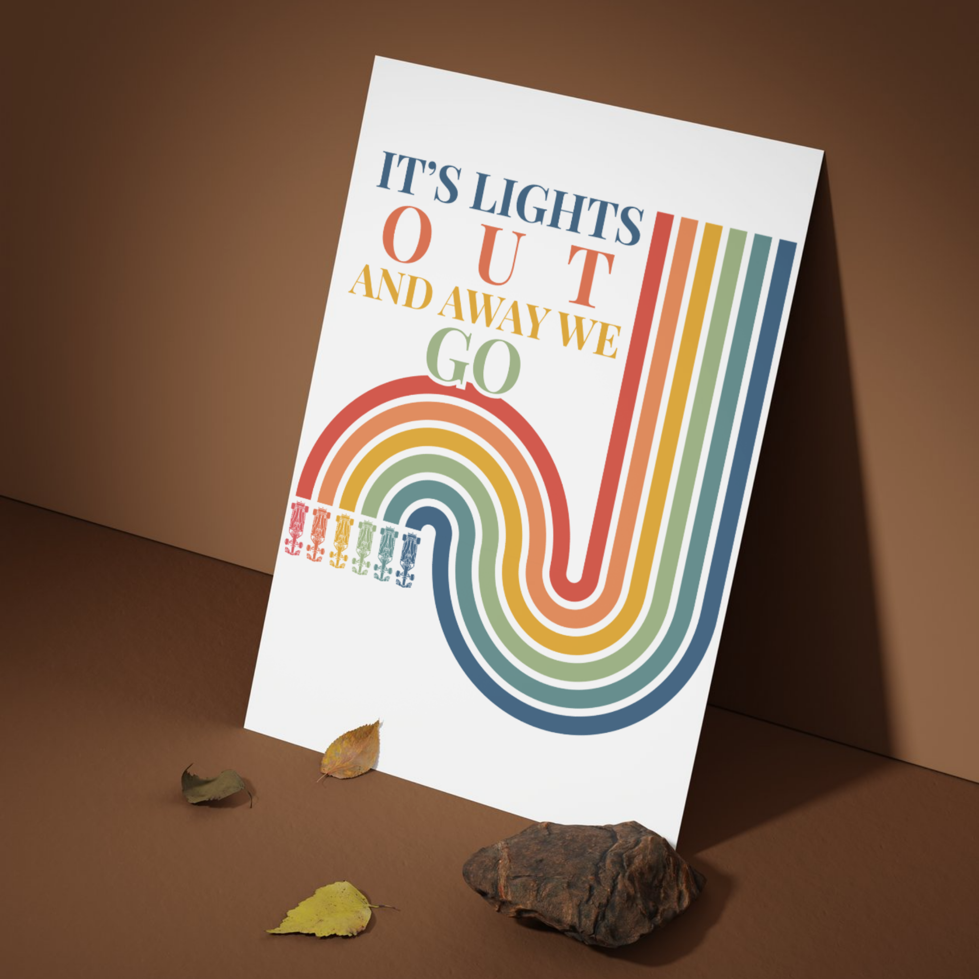 “It’s Lights Out And Away We Go” Formula racing poster. Retro motorsport wall art perfect for sim setups, offices and racing fans.