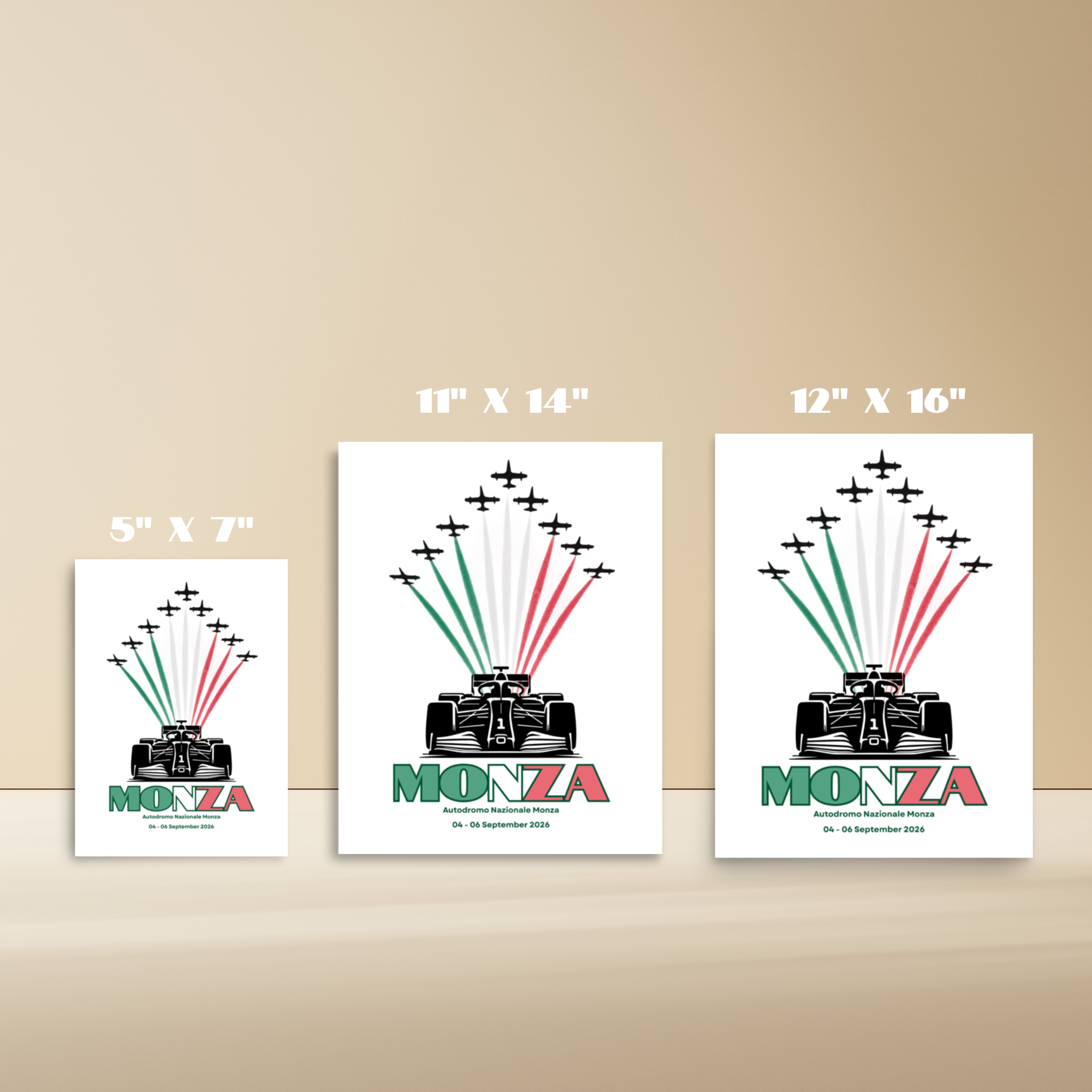 Monza Grand Prix 2026 poster inspired by the Italian GP. Premium Formula racing wall art perfect for sim setups, offices and motorsport fans.