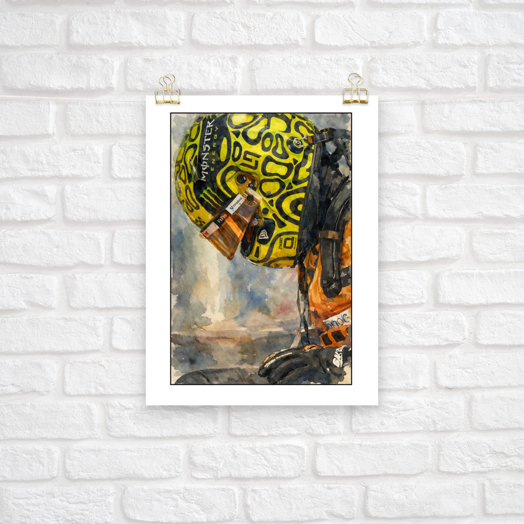 Formula 1 inspired racing poster printed on museum-quality matte paper. Premium motorsport wall art available in 5"x7", 11"x14" & 12"x16". Perfect for F1 fans.