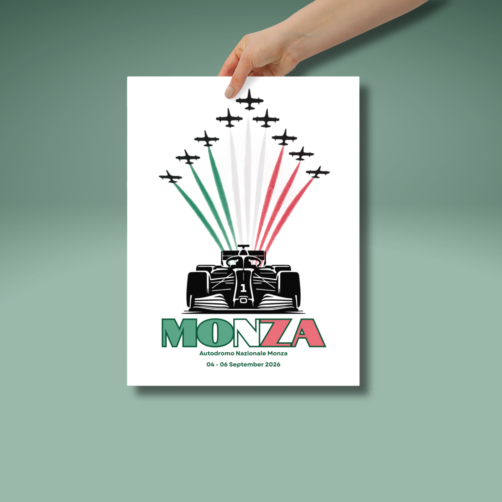 Monza Grand Prix 2026 poster inspired by the Italian GP. Premium Formula racing wall art perfect for sim setups, offices and motorsport fans.