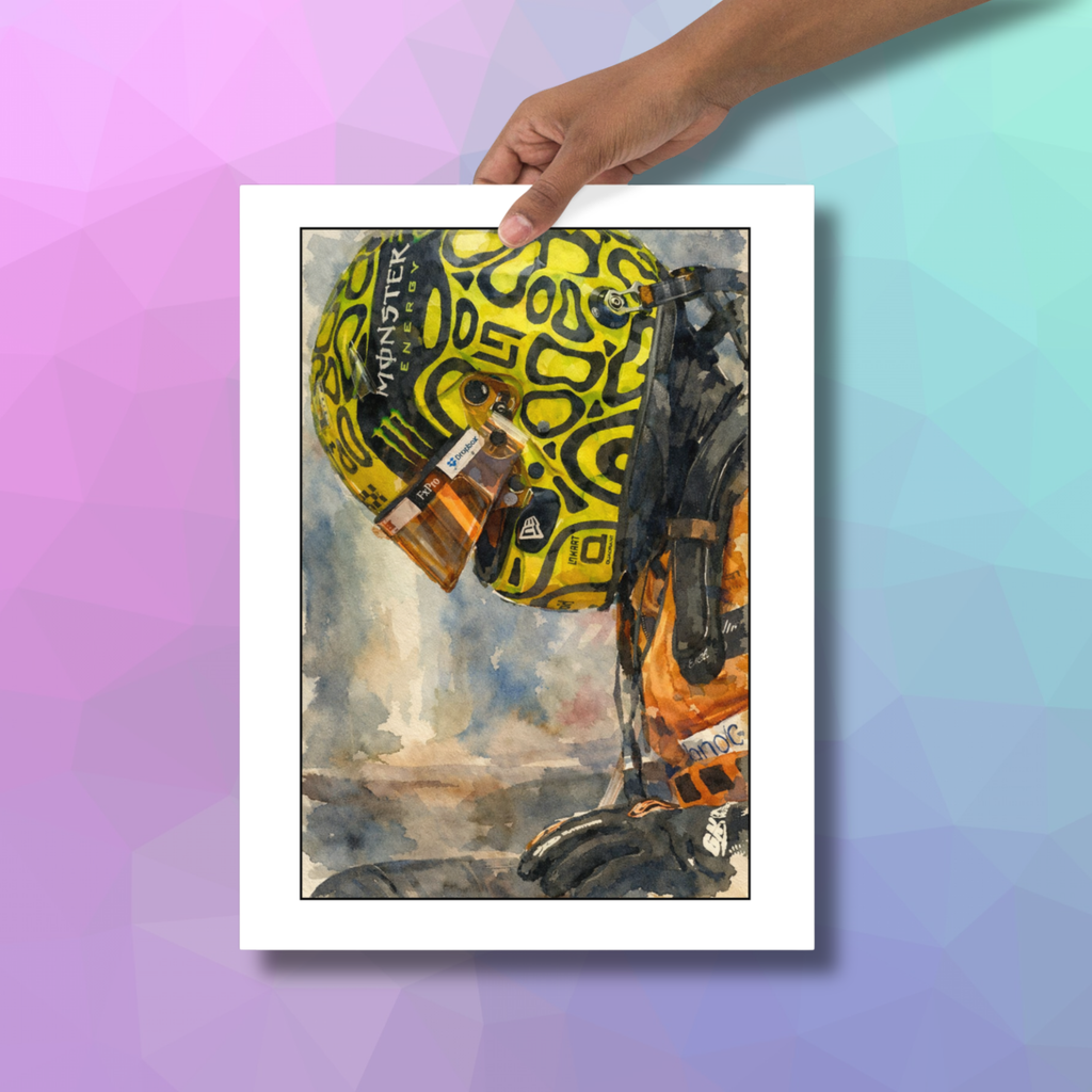 Formula 1 inspired racing poster printed on museum-quality matte paper. Premium motorsport wall art available in 5"x7", 11"x14" & 12"x16". Perfect for F1 fans.