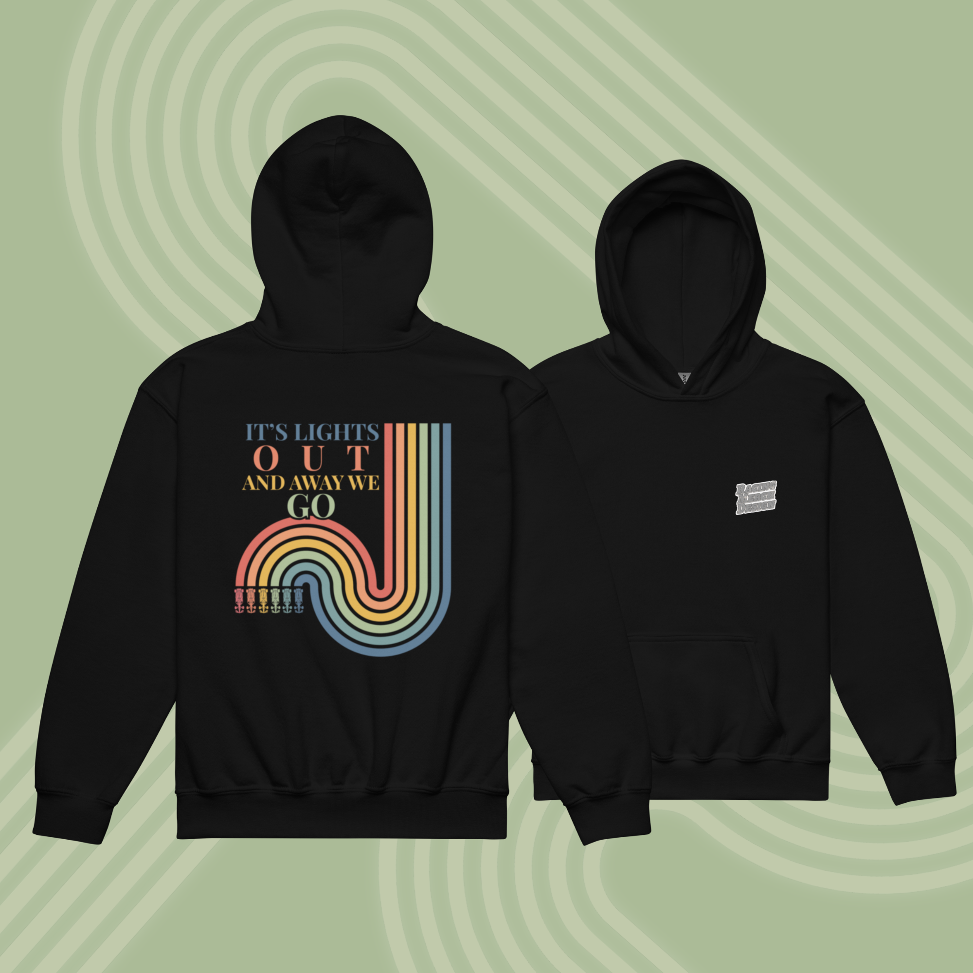 Youth racing hoodie inspired by the famous lights out moment. Comfortable motorsport hoodie for kids and young racing fans.