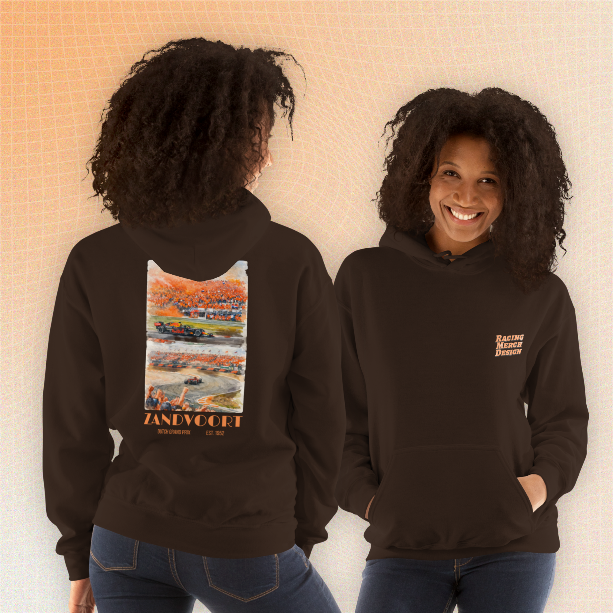 Zandvoort Dutch Grand Prix 1952 Watercolor Hoodie – Vintage F1 Racing Art Pullover