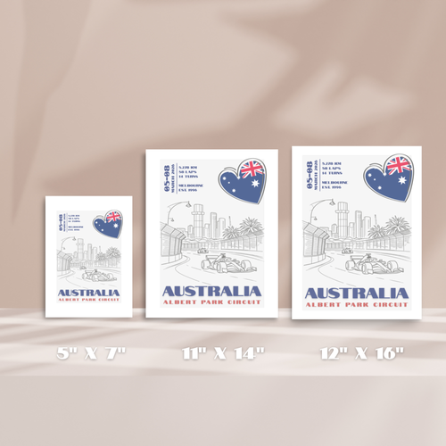 Australian Grand Prix 2026 Poster – Albert Park Circuit Formula Racing Wall Art