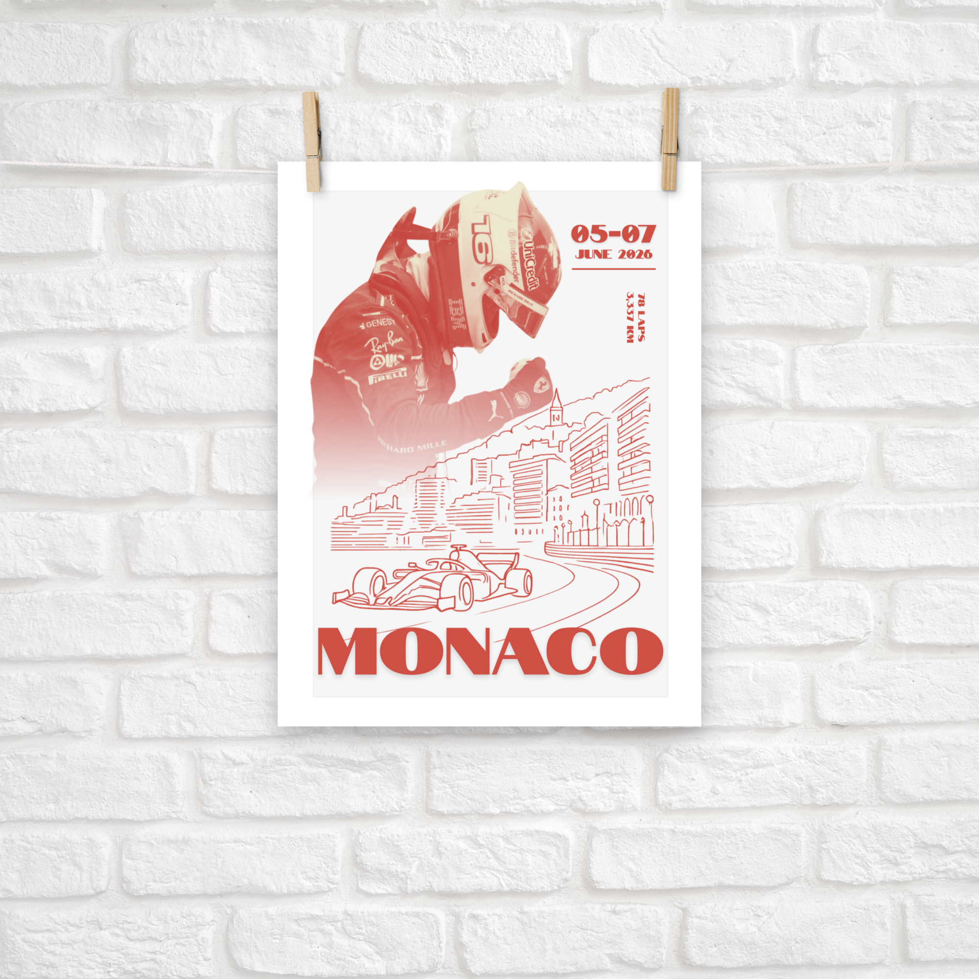 Monaco Grand Prix 2026 Poster – Monte Carlo Formula Racing Wall Art