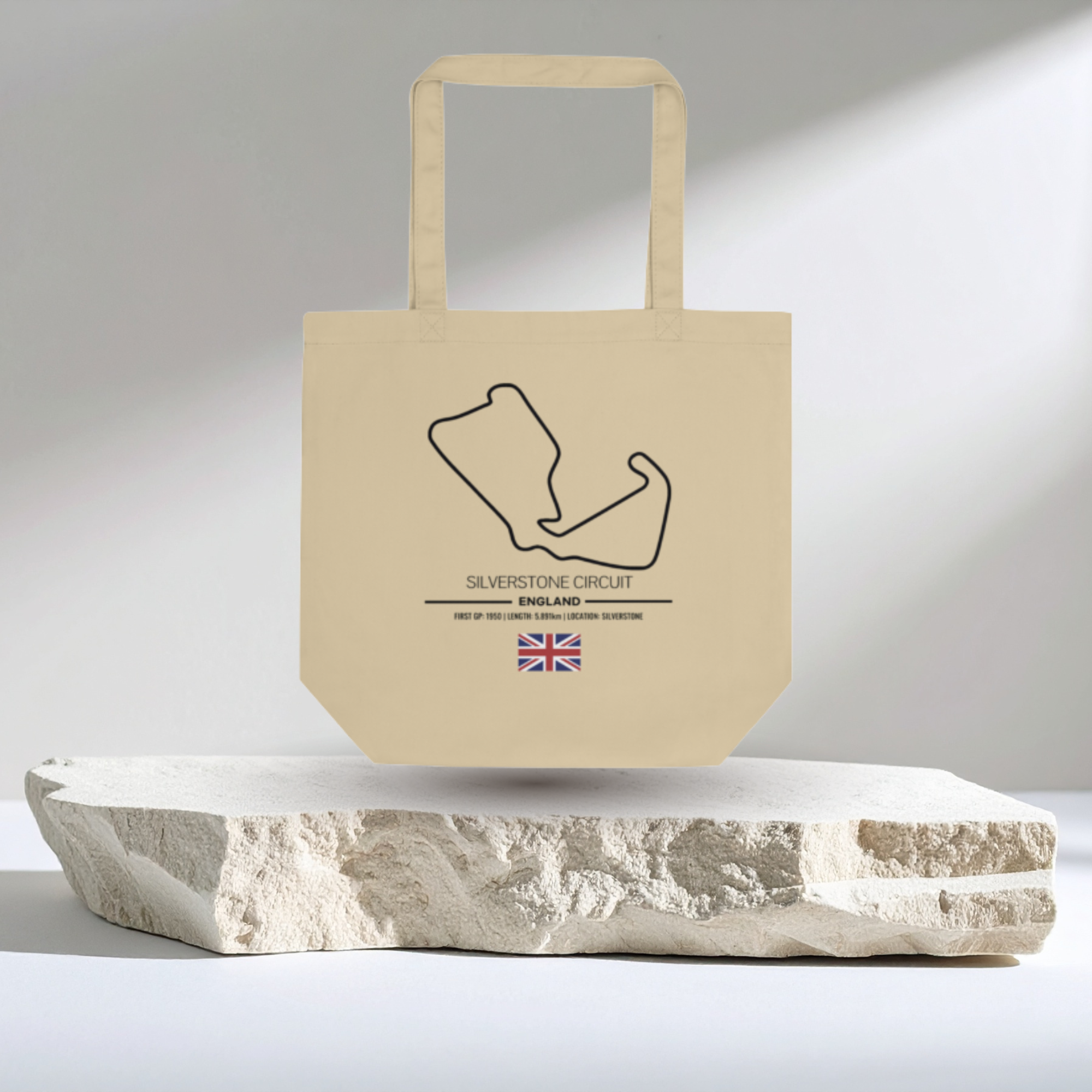 Silverstone Circuit F1 Tote Bag – Organic Cotton Formula 1 Inspired Shopper