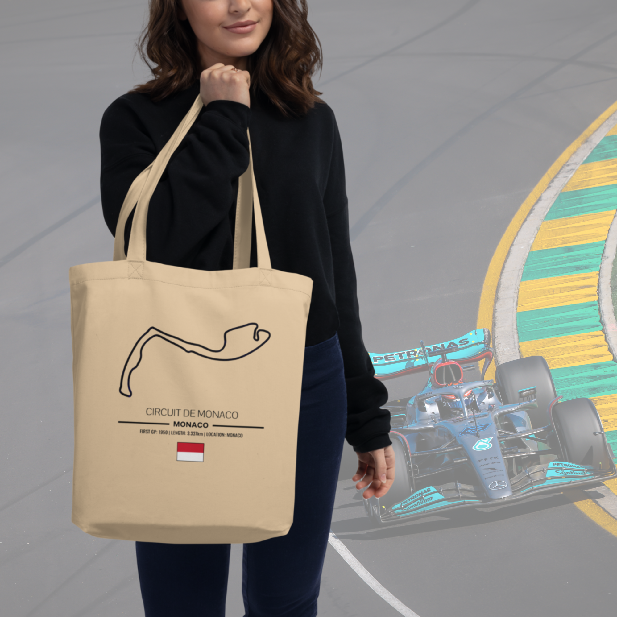 Circuit Of Monaco F1 Tote Bag – Organic Cotton Racing Tote