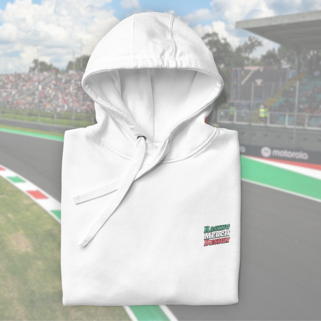 Monza 2026 Formula racing hoodie inspired by the Italian Grand Prix. Motorsport streetwear for true race fans — perfect for race weekends and everyday wear.